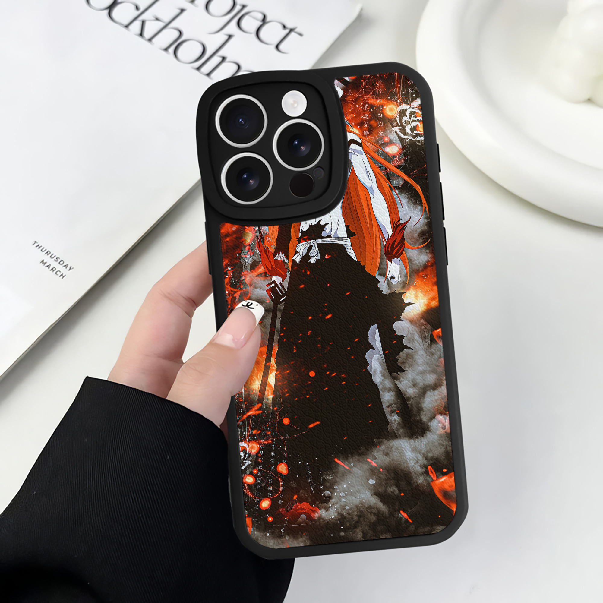 （画像用） ブリーチ BLEACH 【iPhone 16シリーズ対応】シリコンスマホケース（レザー調） 材質：シリコン